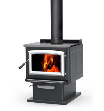 Super Le Wood Stove Pedestal Nickel Door